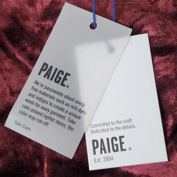 2/$20 Paige Hoxton Ankle Peg Velvet Pants Dark Red Size 28 – Flawed | Luxe Style - Picture 3 of 7